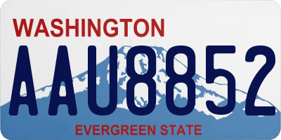 WA license plate AAU8852