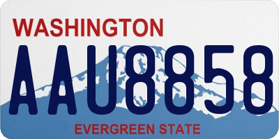 WA license plate AAU8858