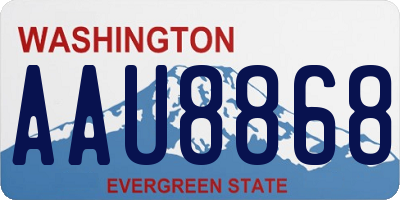 WA license plate AAU8868