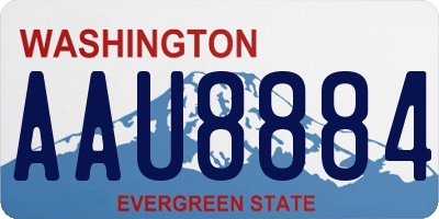 WA license plate AAU8884