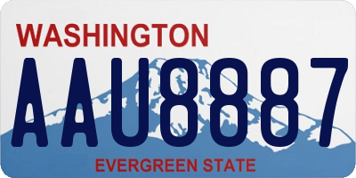 WA license plate AAU8887