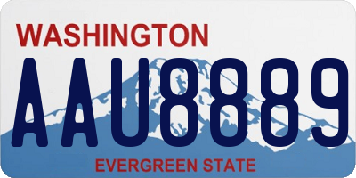 WA license plate AAU8889