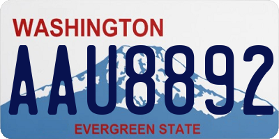 WA license plate AAU8892