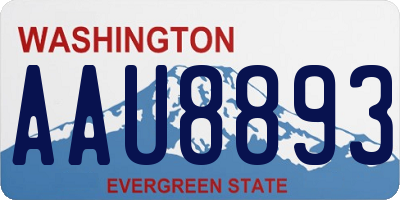 WA license plate AAU8893