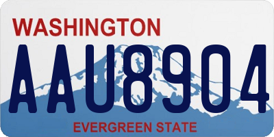 WA license plate AAU8904