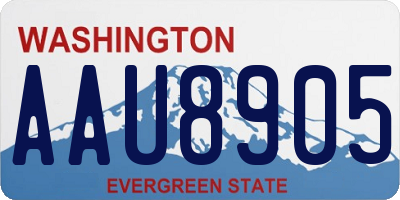 WA license plate AAU8905