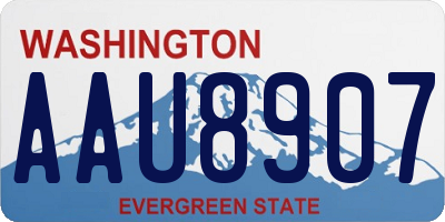 WA license plate AAU8907