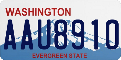 WA license plate AAU8910