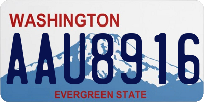 WA license plate AAU8916