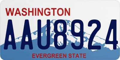 WA license plate AAU8924