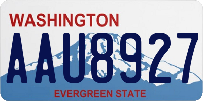 WA license plate AAU8927