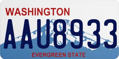 WA license plate AAU8933