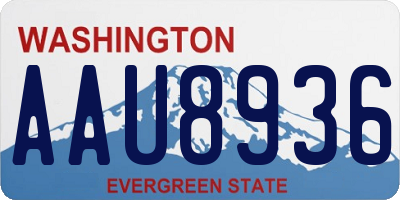 WA license plate AAU8936