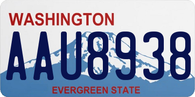 WA license plate AAU8938