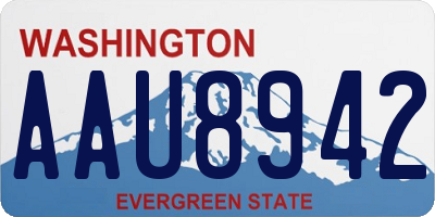 WA license plate AAU8942