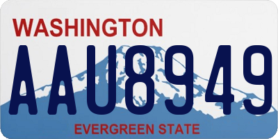 WA license plate AAU8949