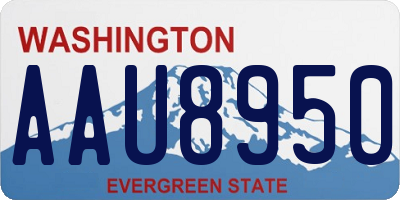 WA license plate AAU8950