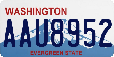 WA license plate AAU8952