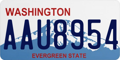WA license plate AAU8954