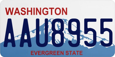 WA license plate AAU8955