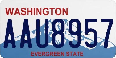 WA license plate AAU8957