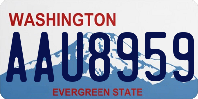 WA license plate AAU8959