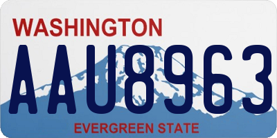 WA license plate AAU8963