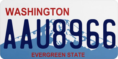 WA license plate AAU8966