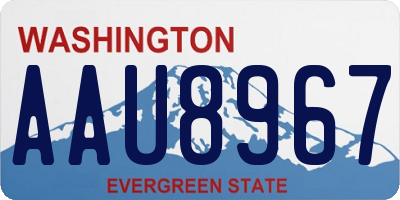 WA license plate AAU8967