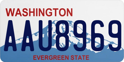 WA license plate AAU8969