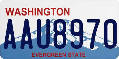 WA license plate AAU8970