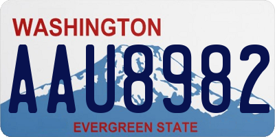 WA license plate AAU8982