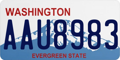 WA license plate AAU8983