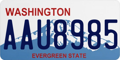 WA license plate AAU8985