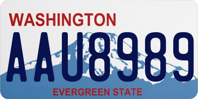 WA license plate AAU8989