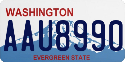 WA license plate AAU8990