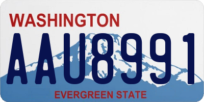 WA license plate AAU8991