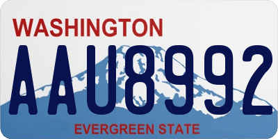 WA license plate AAU8992