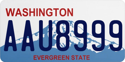 WA license plate AAU8999