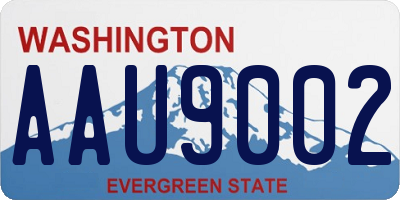 WA license plate AAU9002