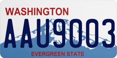 WA license plate AAU9003