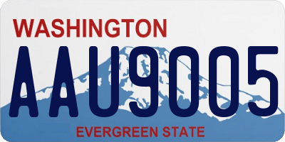 WA license plate AAU9005