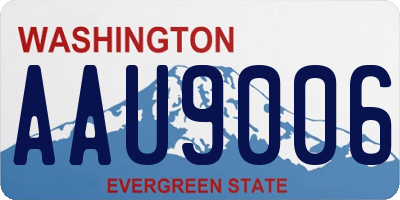 WA license plate AAU9006