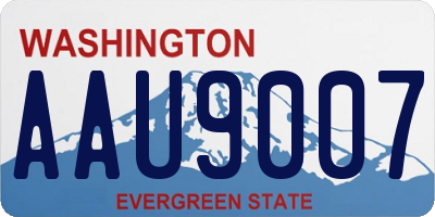 WA license plate AAU9007