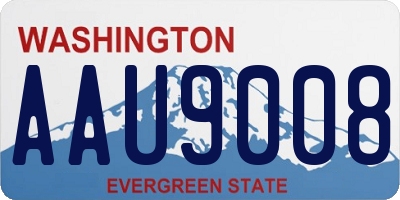 WA license plate AAU9008