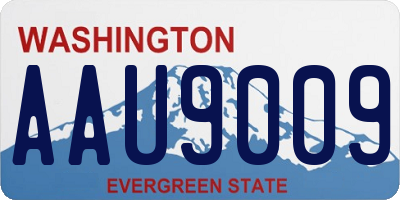 WA license plate AAU9009
