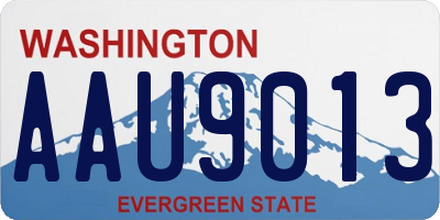 WA license plate AAU9013