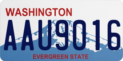 WA license plate AAU9016