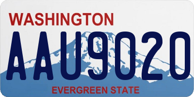 WA license plate AAU9020