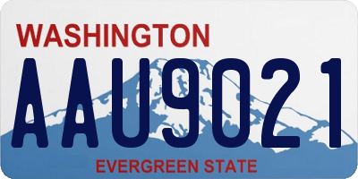 WA license plate AAU9021
